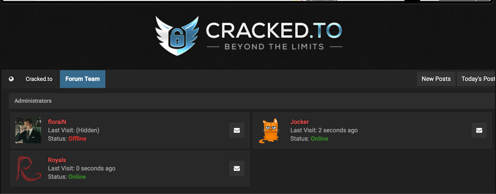 Page Forum Team de Cracked.to — floraiN, Jocker et Royals (administrateurs)